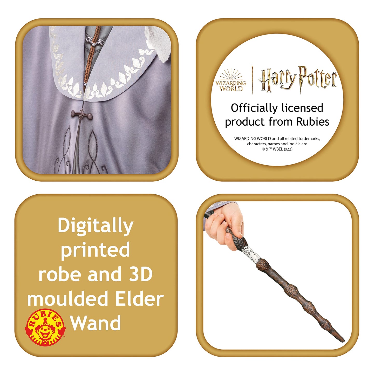 Rubies Official Harry Potter Dumbledore Child Costume, Book Day Kids Fancy Dress, Age 5-6 years Halloween Halloween