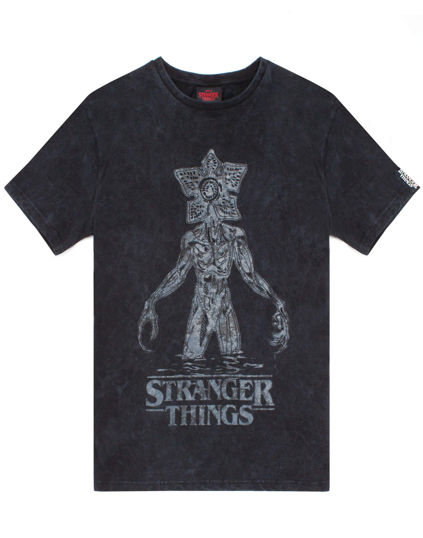 T Shirt for Women - Adults Charcoal Acid Wash Demogorgon Top (image 2)