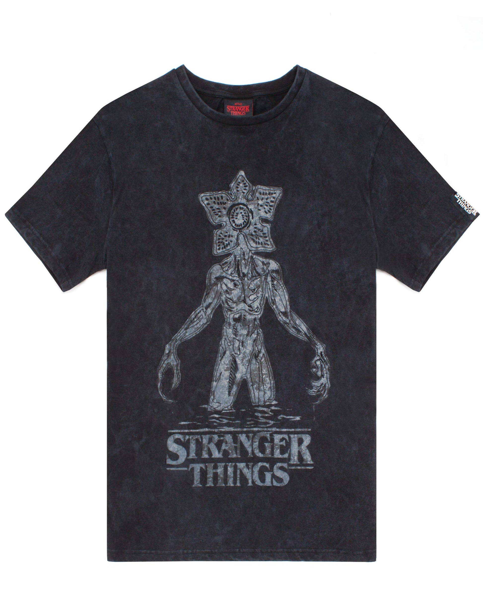 T Shirt for Women - Adults Charcoal Acid Wash Demogorgon Top (image 2)