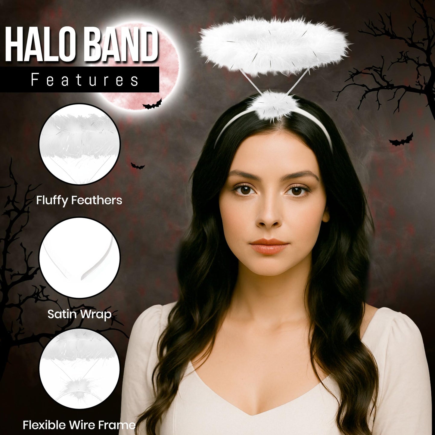 White Angel Wings and Halo Womens Halloween Costumes - Adult Angel