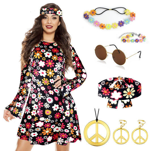 70s fancy dress women set with necklace