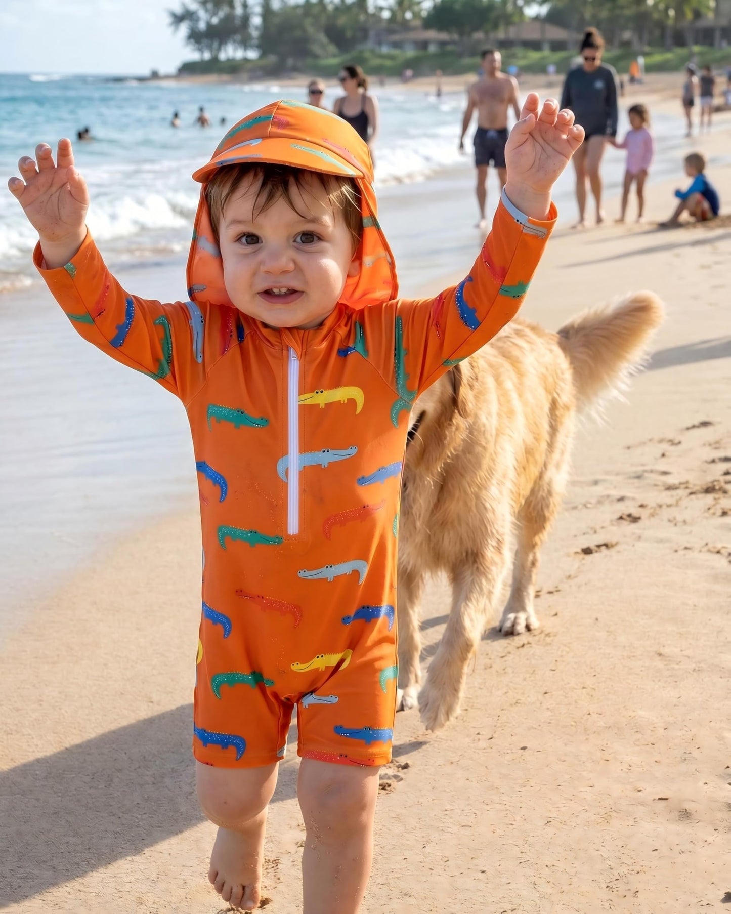 WYTbaby Baby Swimsuit One Piece Long Sleeve Toddler Swimming Costume Sun Protection for Baby Boys Girls Swimwear 12-18 Months