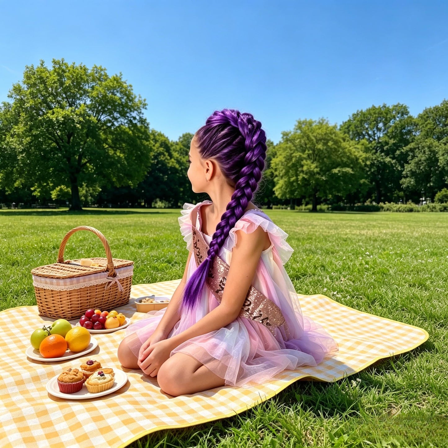 Rumi Purple Braid Hair Extensions - Clip in Hair Extension for Kpop