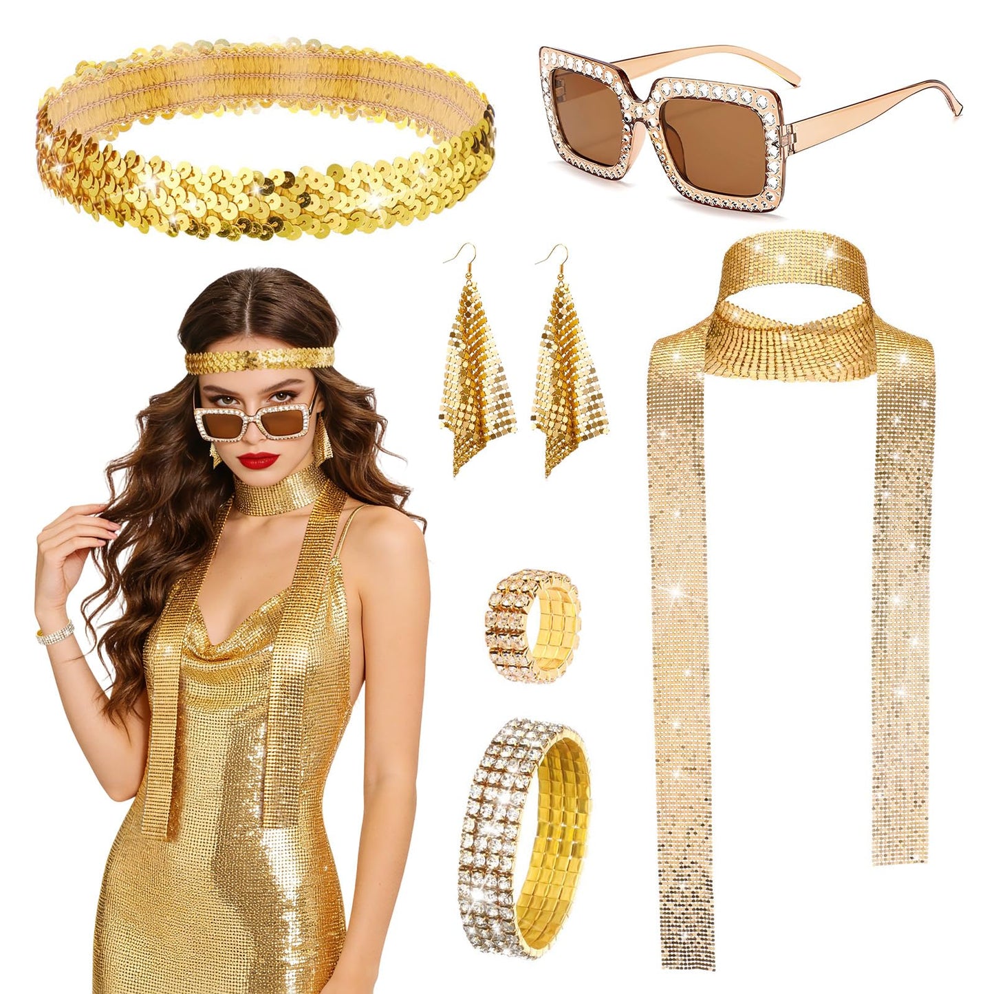 70s Disco Costume Set for Women - 1970s Disco Fancy Dress
