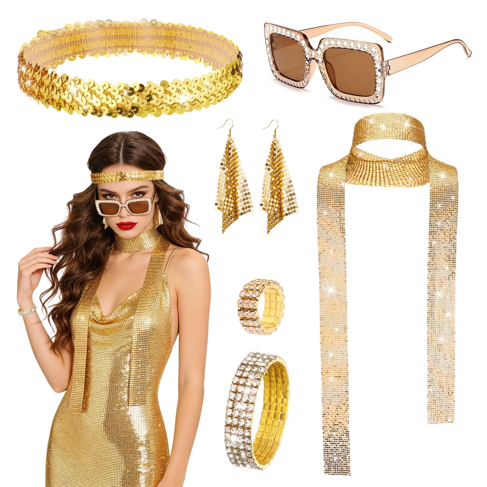 70s Disco Costume Set for Women - 1970s Disco Fancy Dress