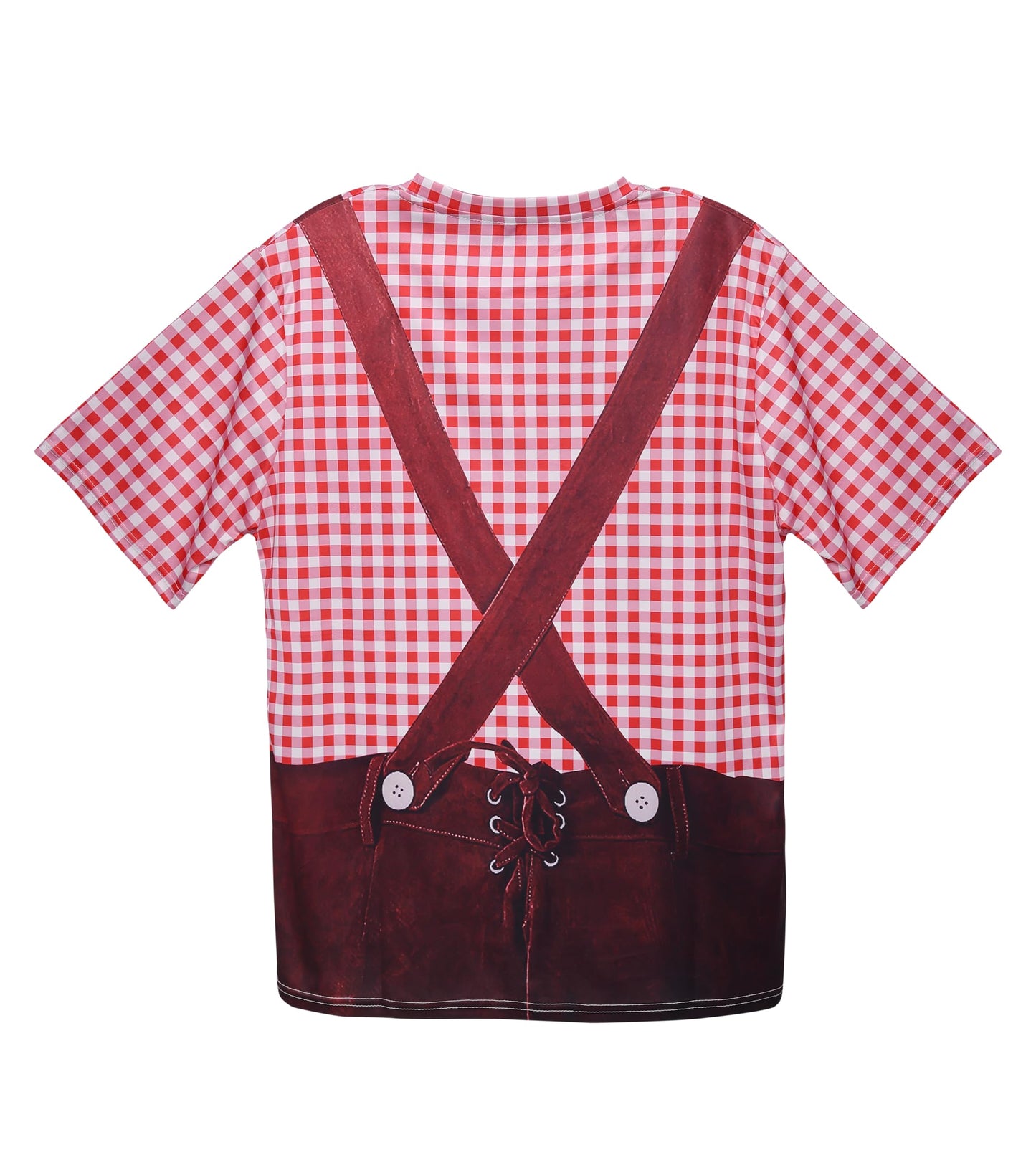 LIKPOJA Men's Bavarian Oktoberfest Costume Shirts German Beer Short Sleeve T-Shirts for Adult(Red A,M)