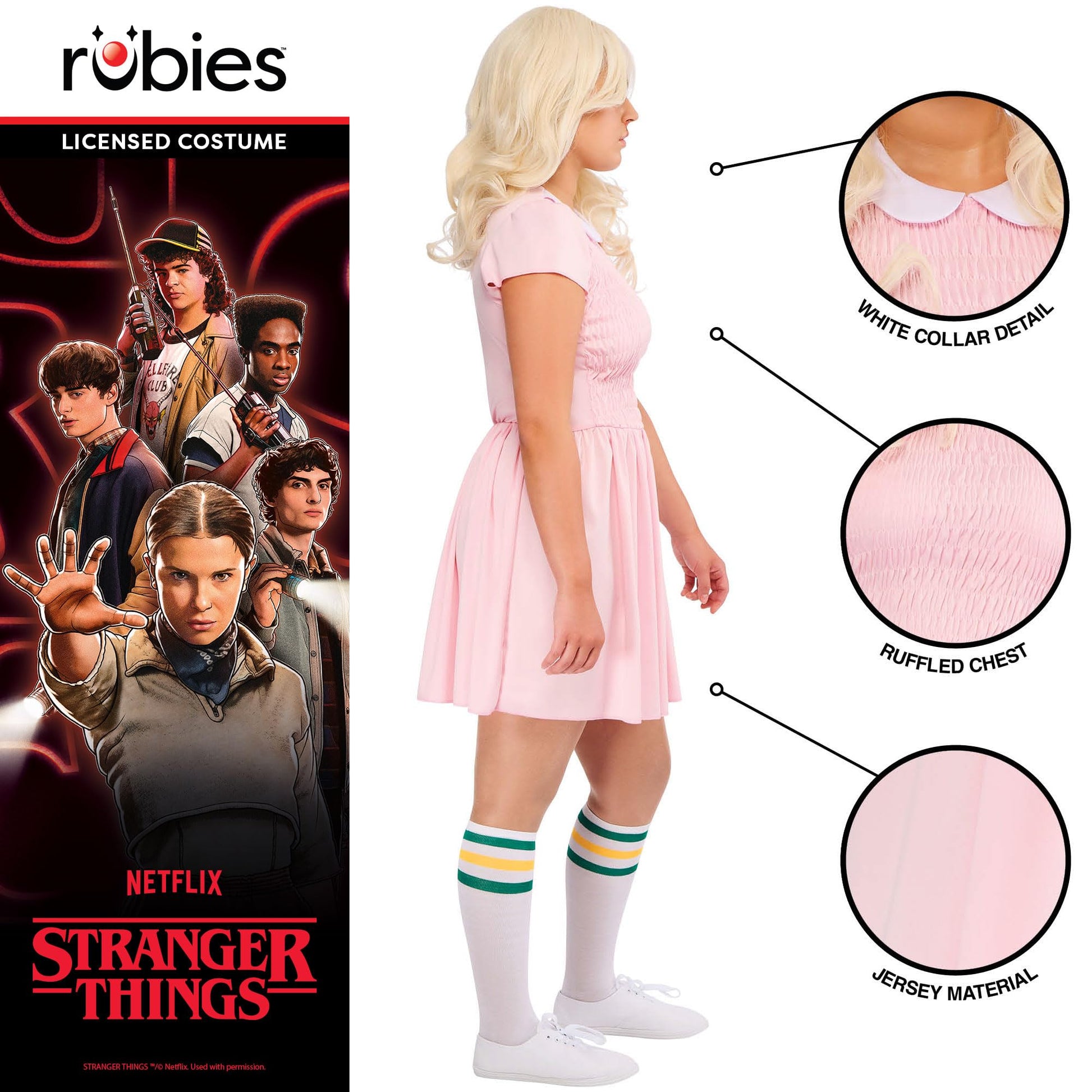 Official Stranger Things Eleven Dress - Adult Fancy Dress (image 3)