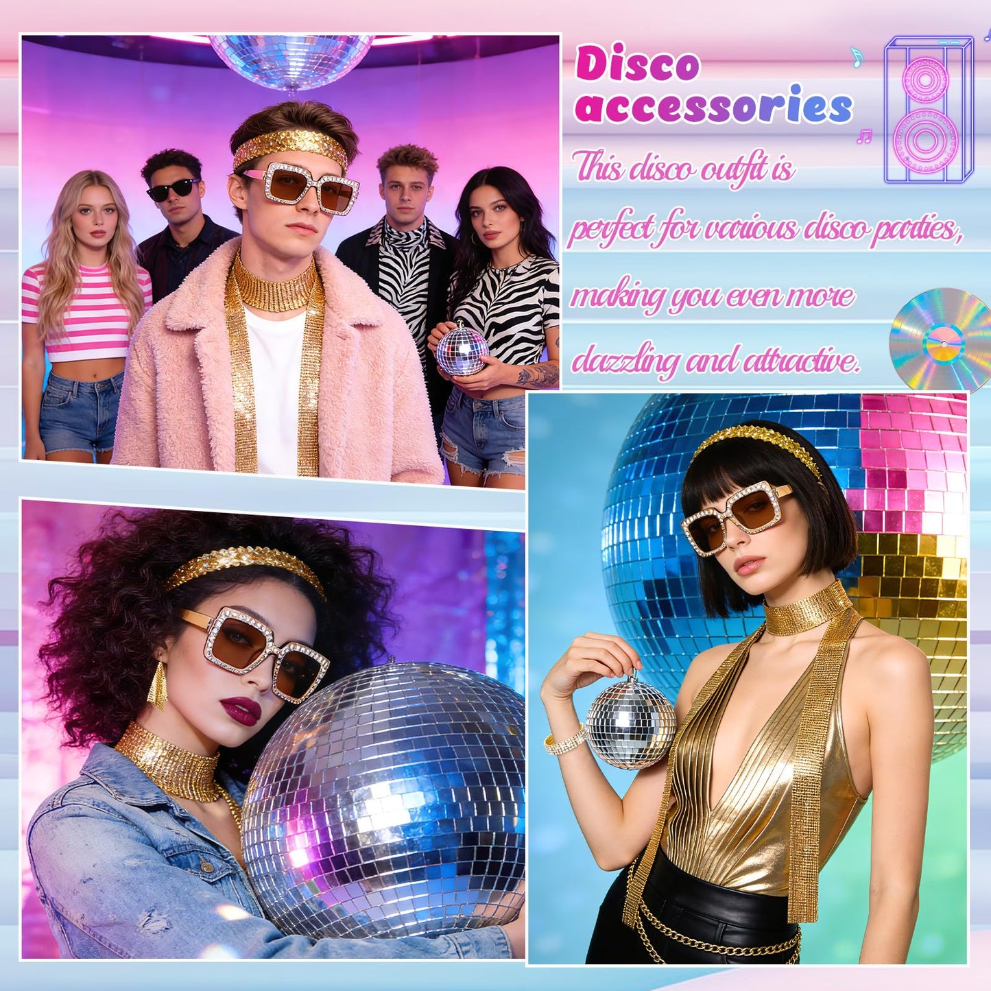 70s Disco Costume Set for Women - 1970s Disco Fancy Dress (image 7)
