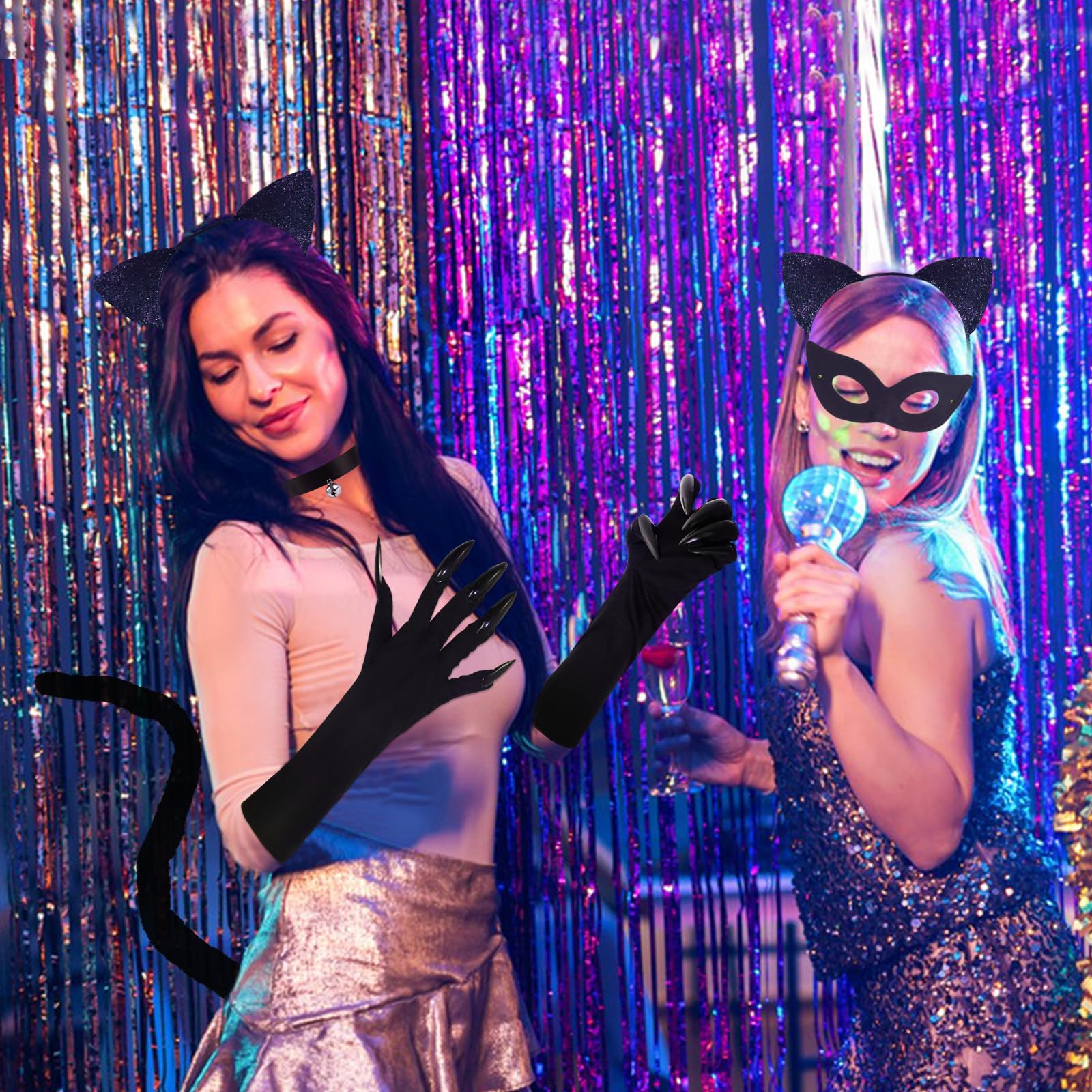 Catwoman Costume Accessories - Black Cat Cosplay Set with Cat Ear (image 6)