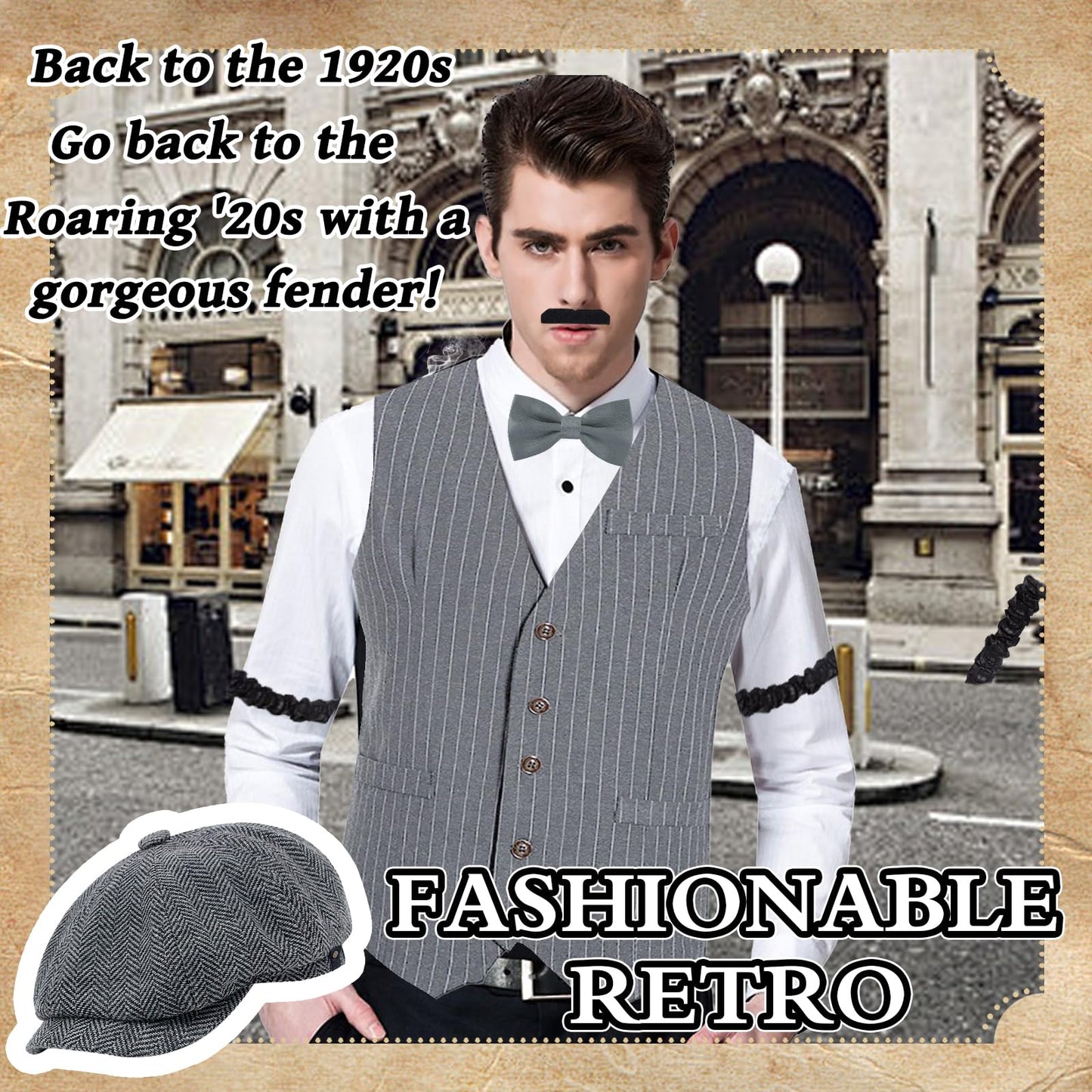 1920s Mens Costume - Roaring 20s Great Gastby Gangster Outfit
