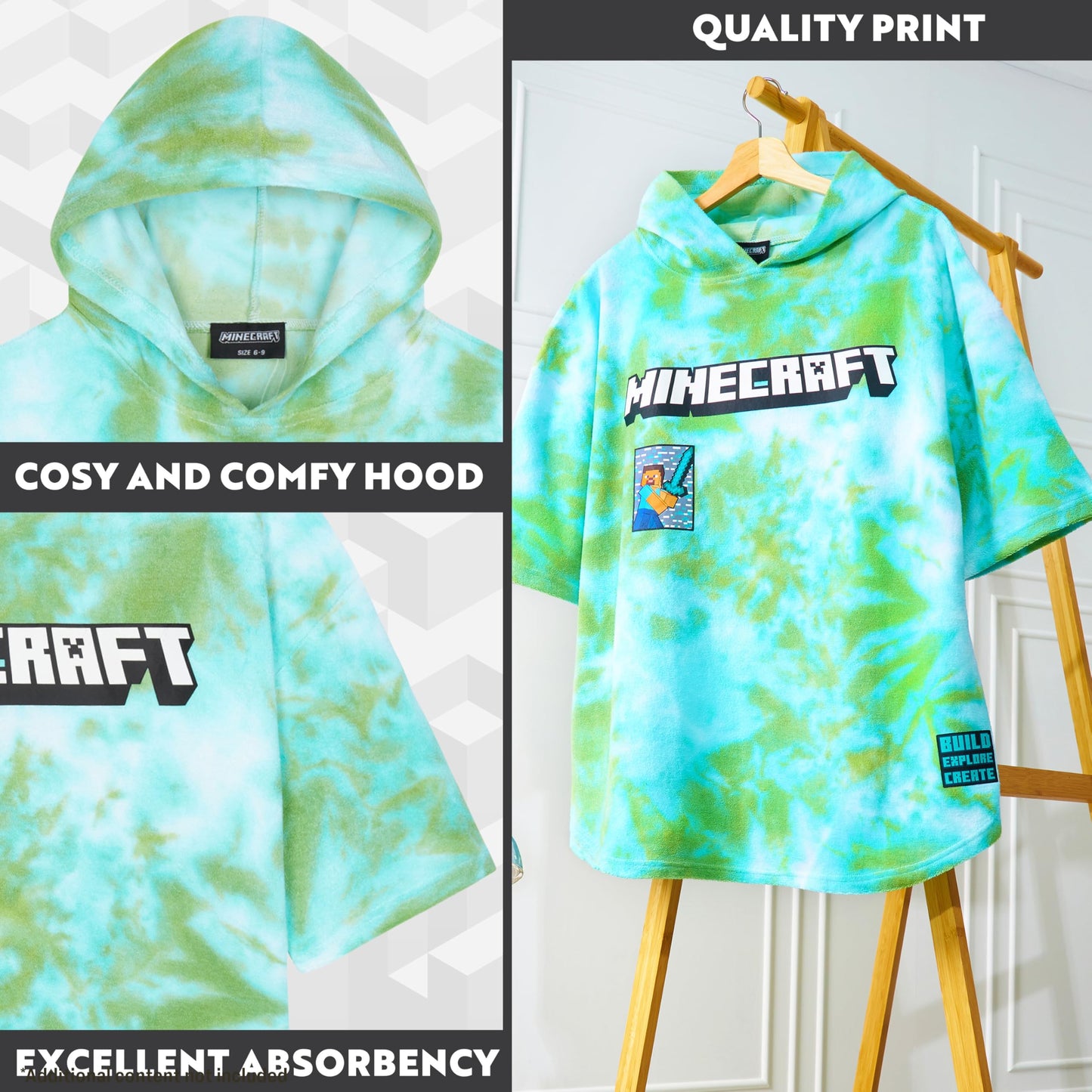 Bath Towel with Hood for Kids and Teenagers Changing Robe Absorbent