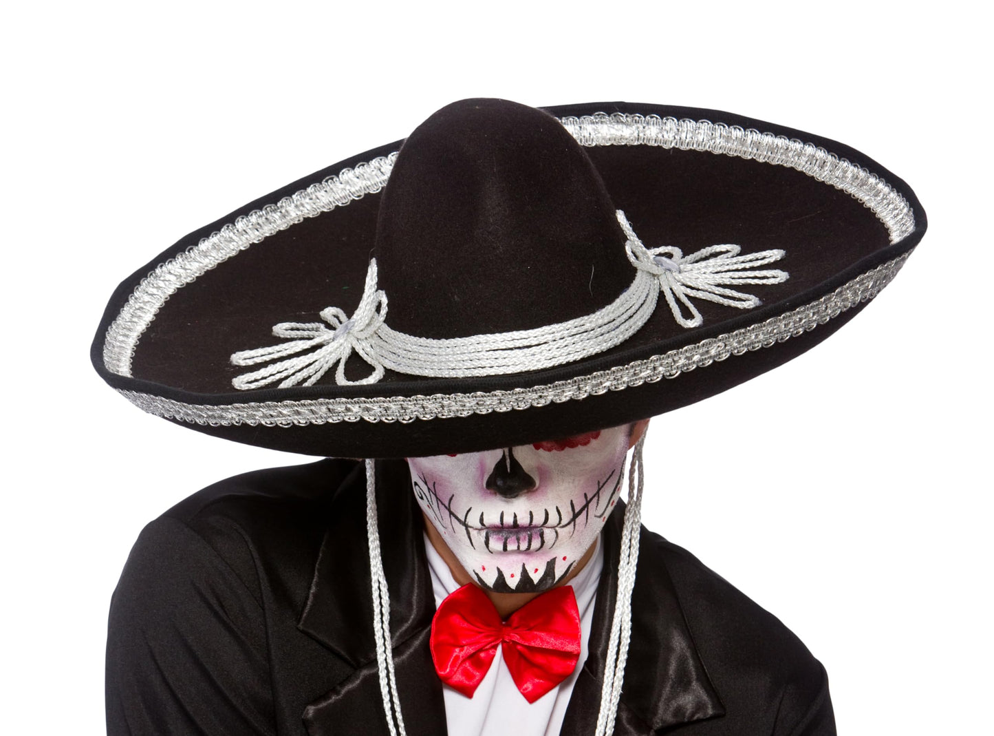 Wicked Costumes Adult Day of The Dead Black Mexican Sombrero Fancy Dress Hat