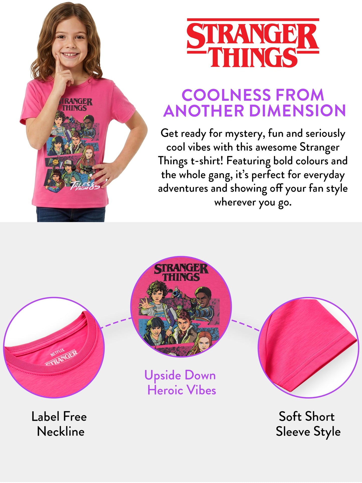 T-Shirt - Tales from '85 Girls Tshirt - Short Sleeve Girls Top (image 6)