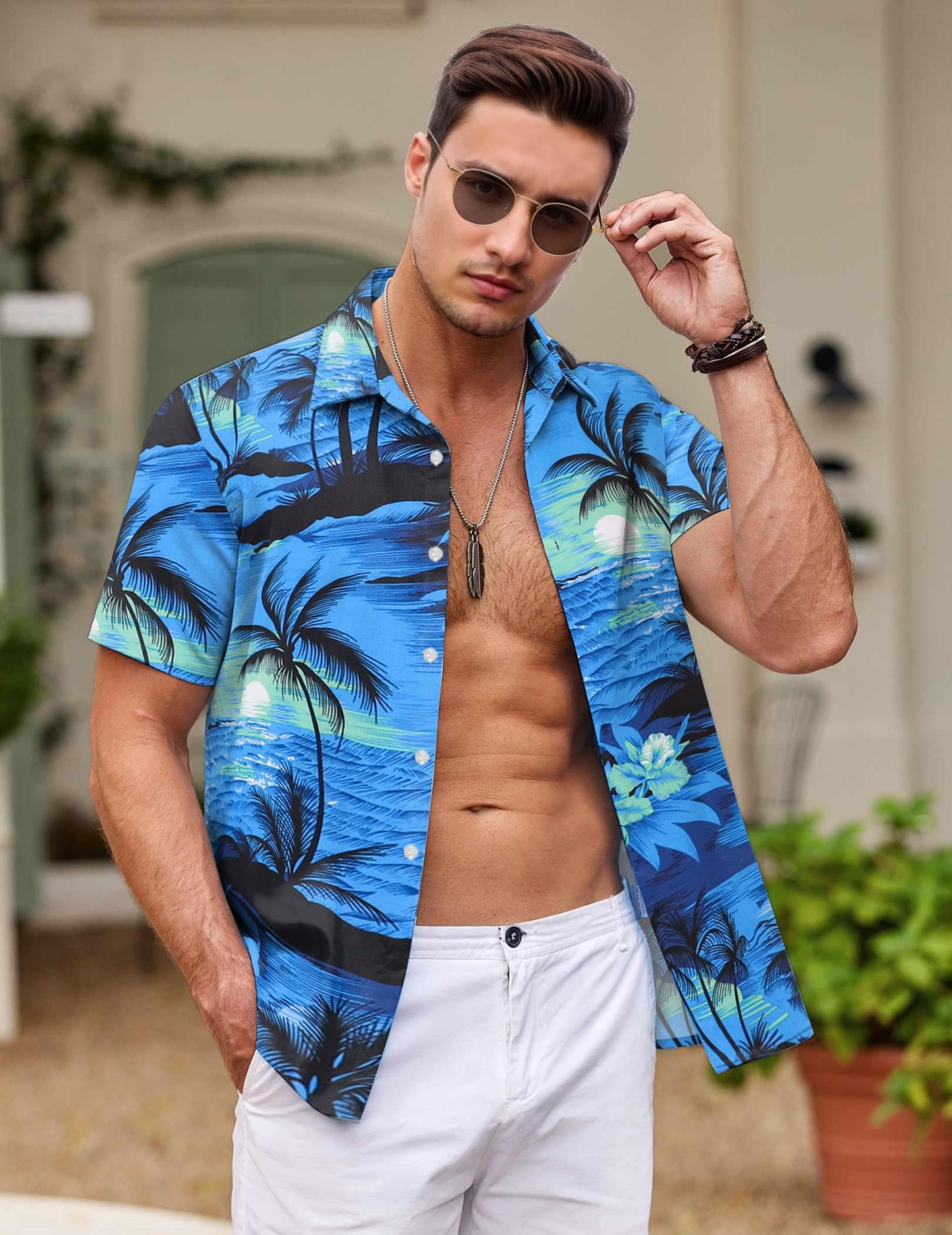 Classic Hawaiian Shirt for Men - Short Sleeve Aloha Shirt