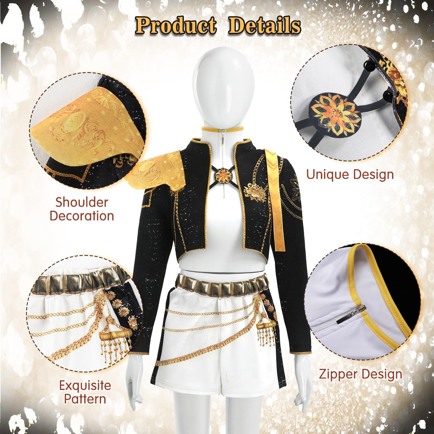 Anime Cosplay Costume Black Girls Uniform Outfits Set with Jacket