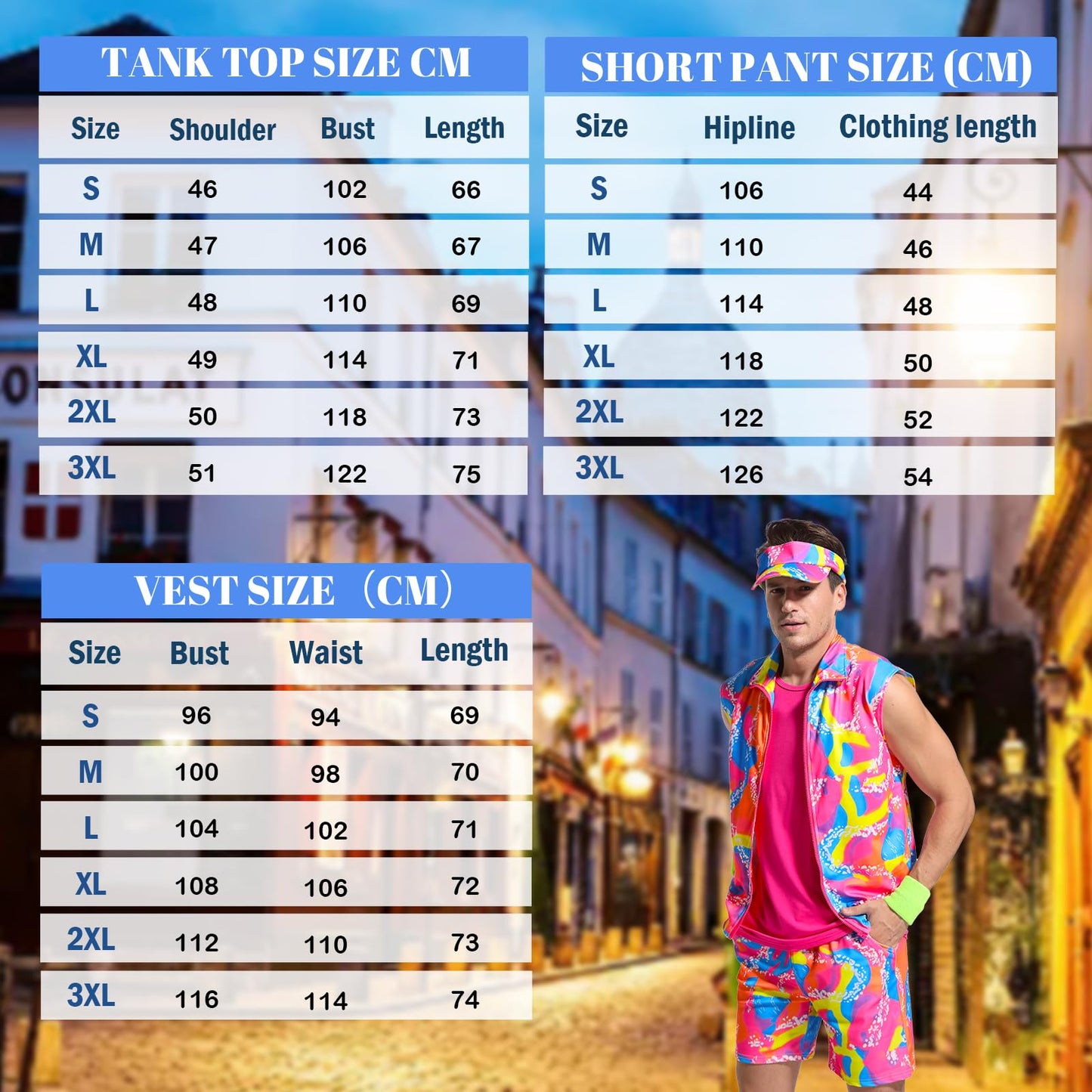 80s Men Workout Costume Halloween Cosplay Couples Outfits (image 5)