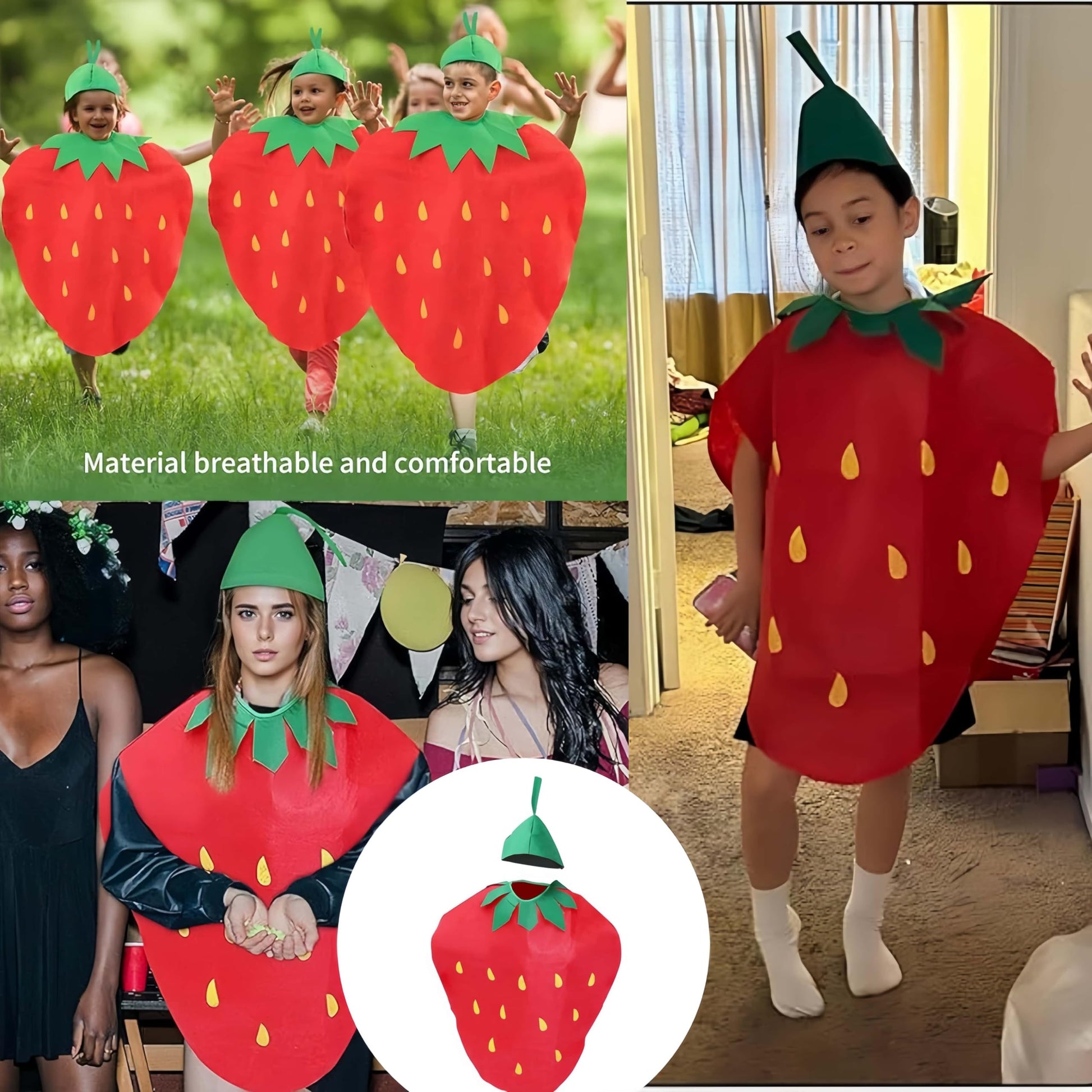 Adult Strawberry Costume Set - Hilarious Red Fruit Cosplay Outfit (image 5)