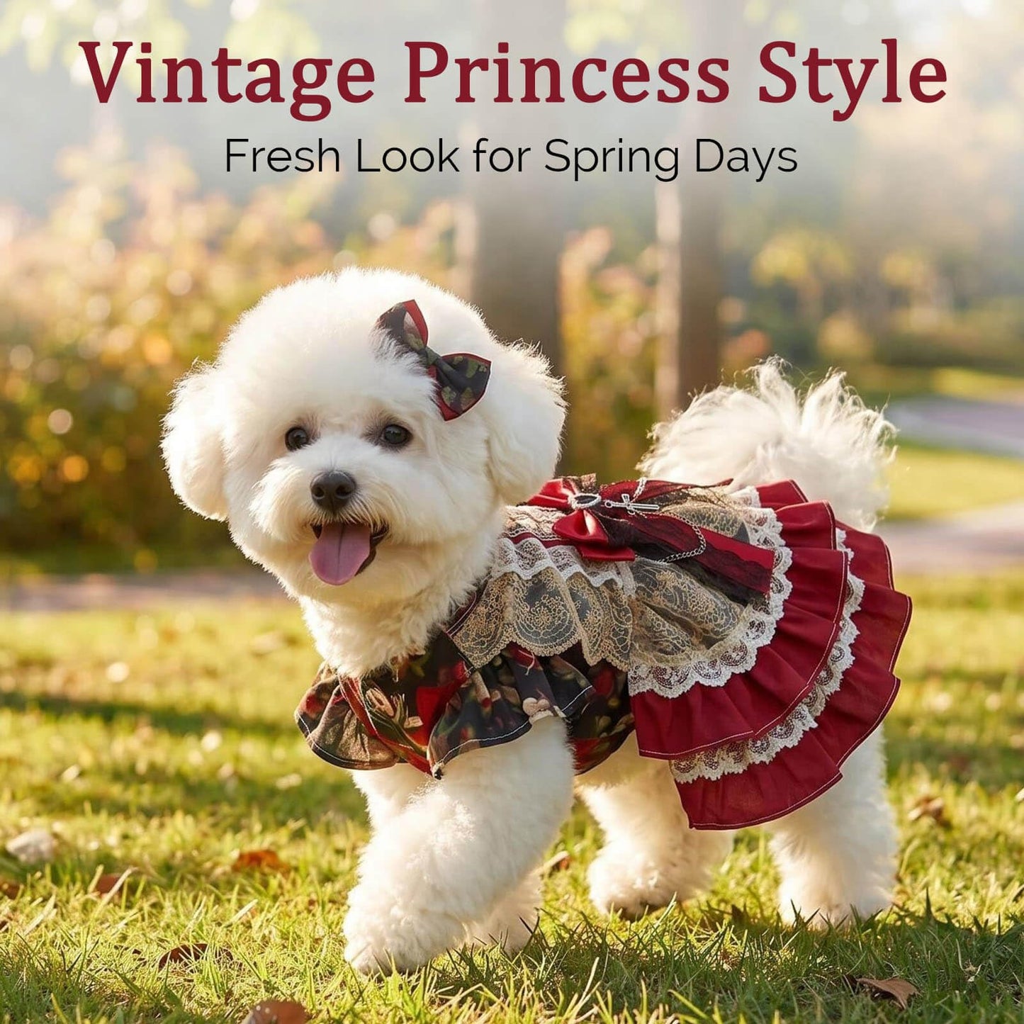 Dog Dress - Vintage Gothic Princess Dog Dress - Multi-Layer Ruffle