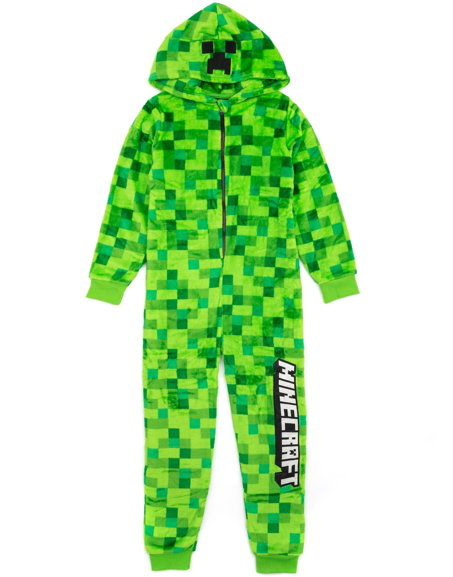 Creeper Kids Green Onesie - Boys & Girls Pixel Print Hooded