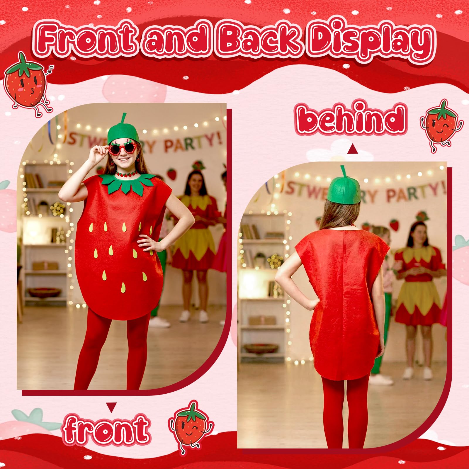 Strawberry Costume for Adults - Funny Fruit Fancy Dress Outfit (image 4)