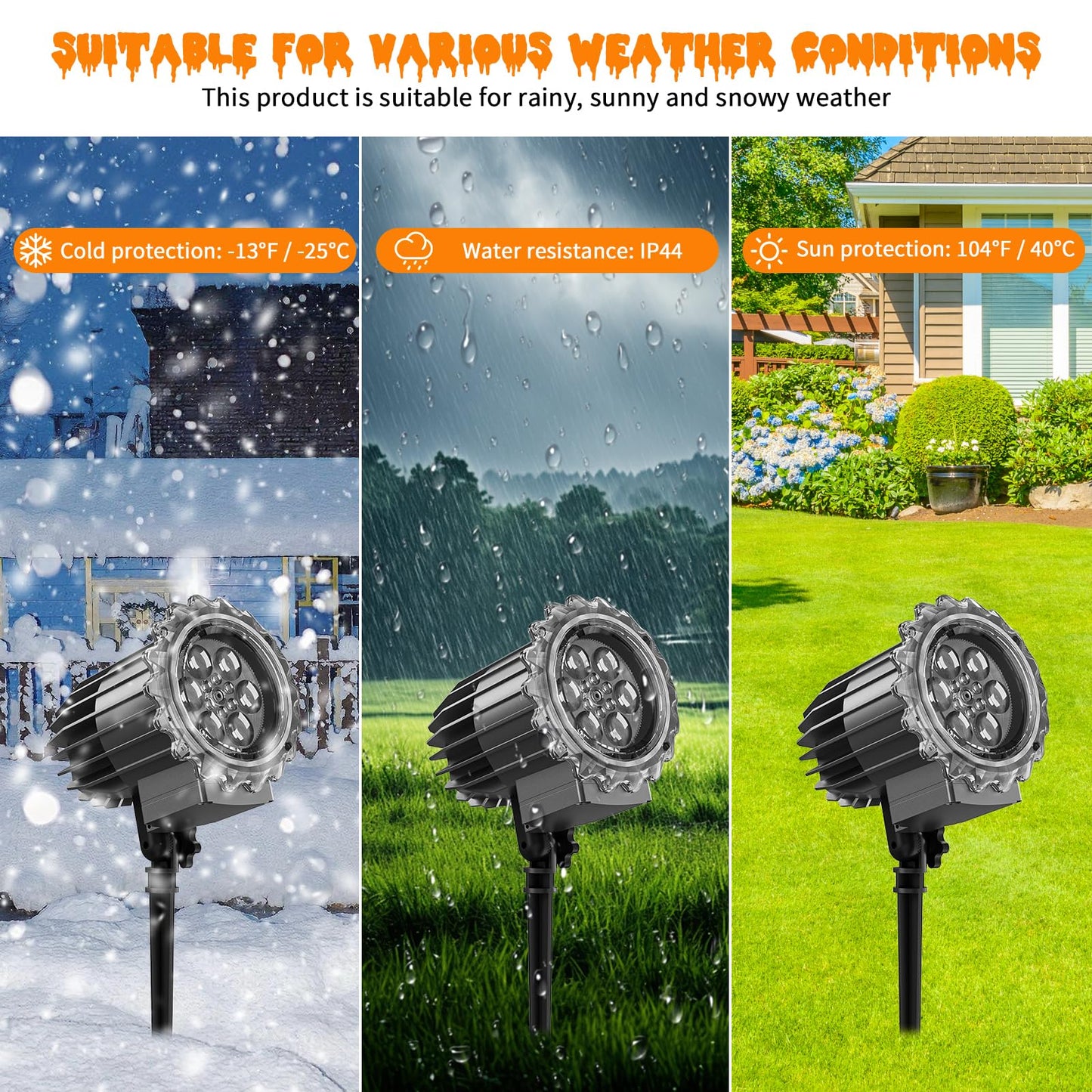 Halloween Projector Lights Outdoor, 3D Dynamic Ghost Projector Light with 4 HD Patterns, Rotating LED Lights 2026 Upgraded Waterproof for Yard, Garden, Party, Halloween Decor