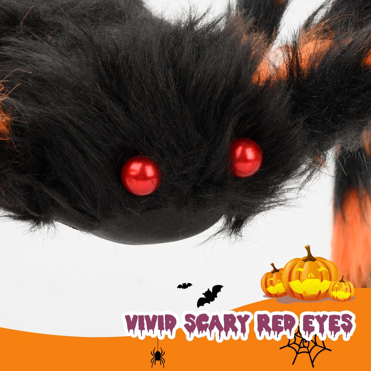 benpen Halloween Decorations Outdoor Spider:50'' Halloween Spiders Set Decor Scary Hairy Fake Props for Indoor Outdoor Scary Haunted House Spider Web Cobweb Theme Party Yard