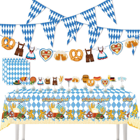 Oktoberfest Party Decoration Set - Blue White