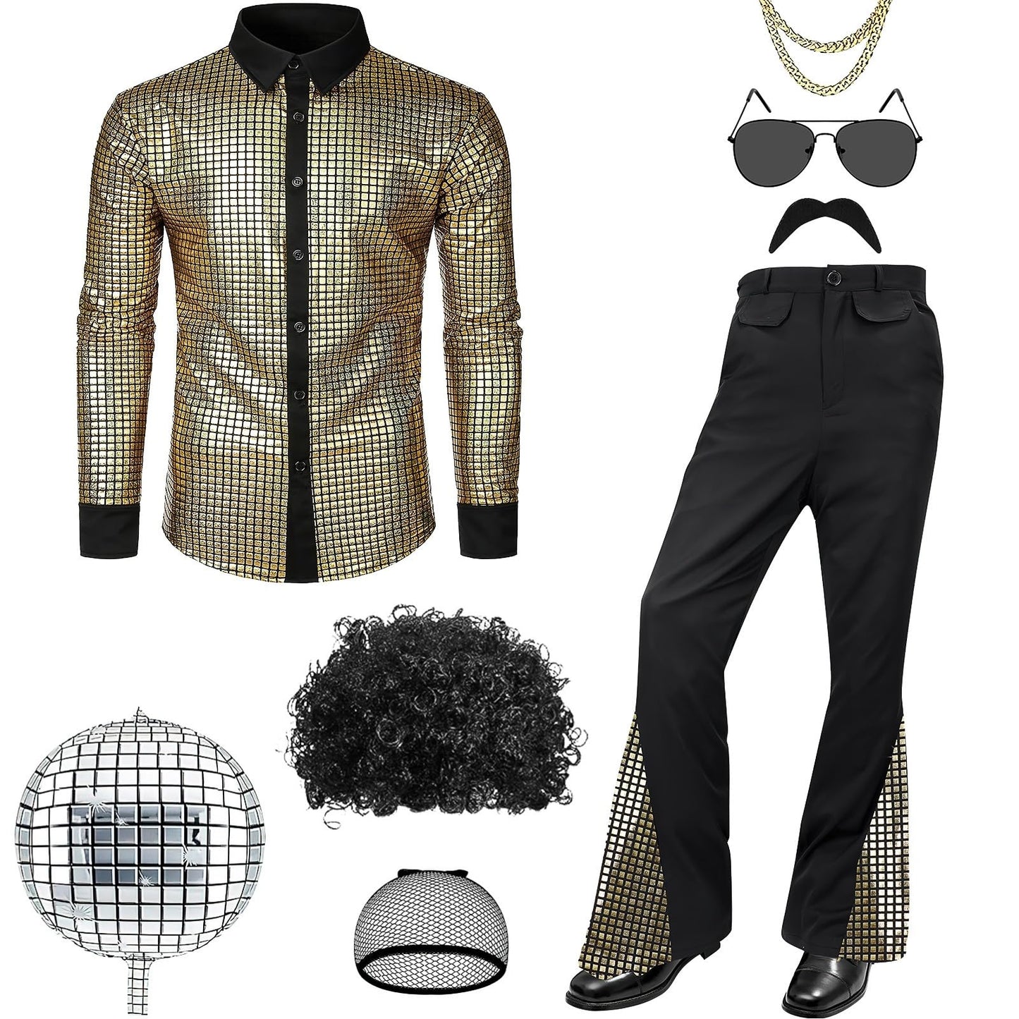 70s Fancy Dress Mens Pimp Costume - Disco Outfit for Men - Costume