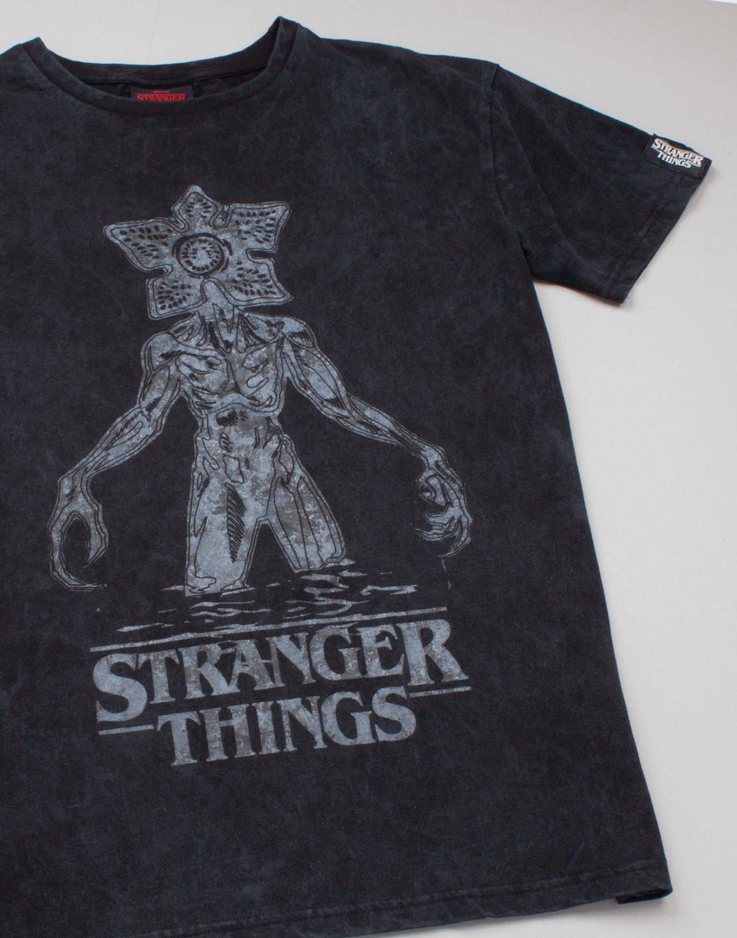 T Shirt for Women - Adults Charcoal Acid Wash Demogorgon Top (image 3)