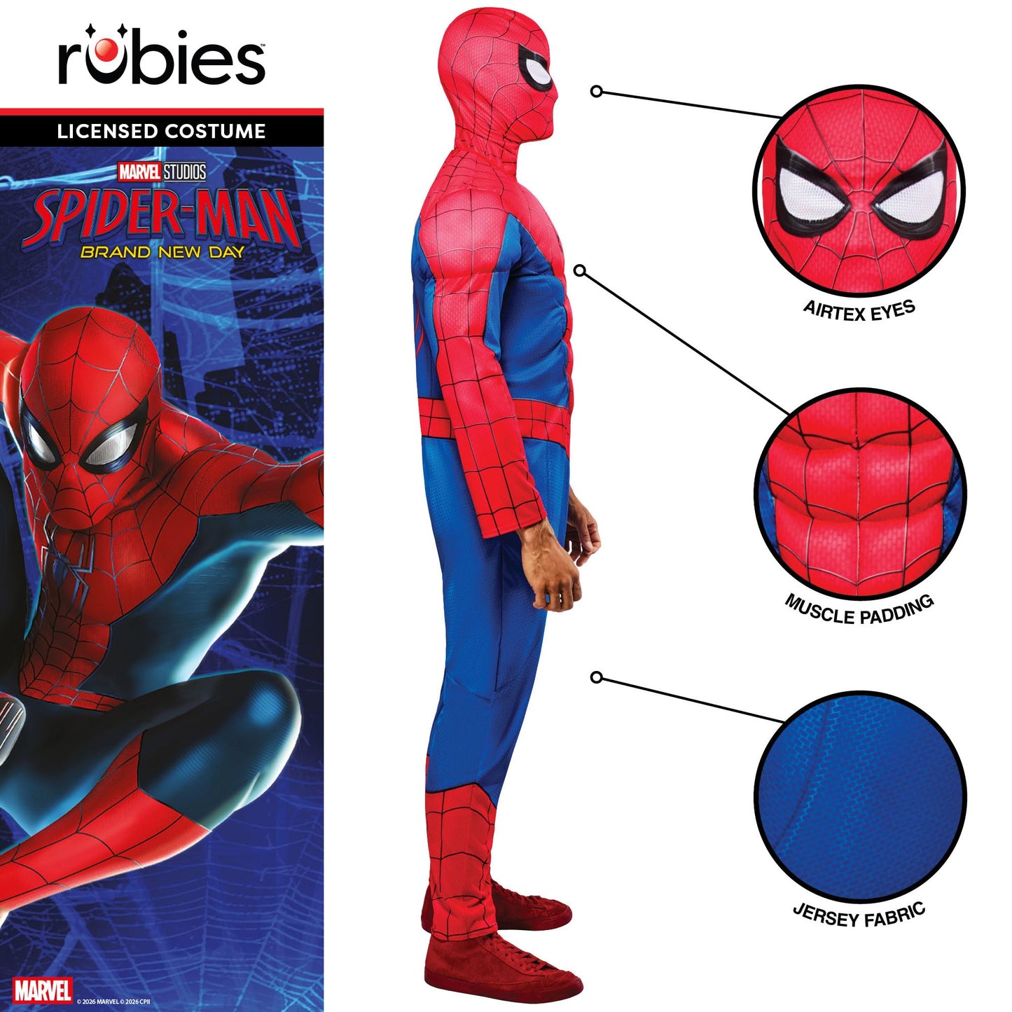 Rubies Official Brand New Day Spider-Man Delux Costume, Adult Fancy Dress, Mens, Size X Small
