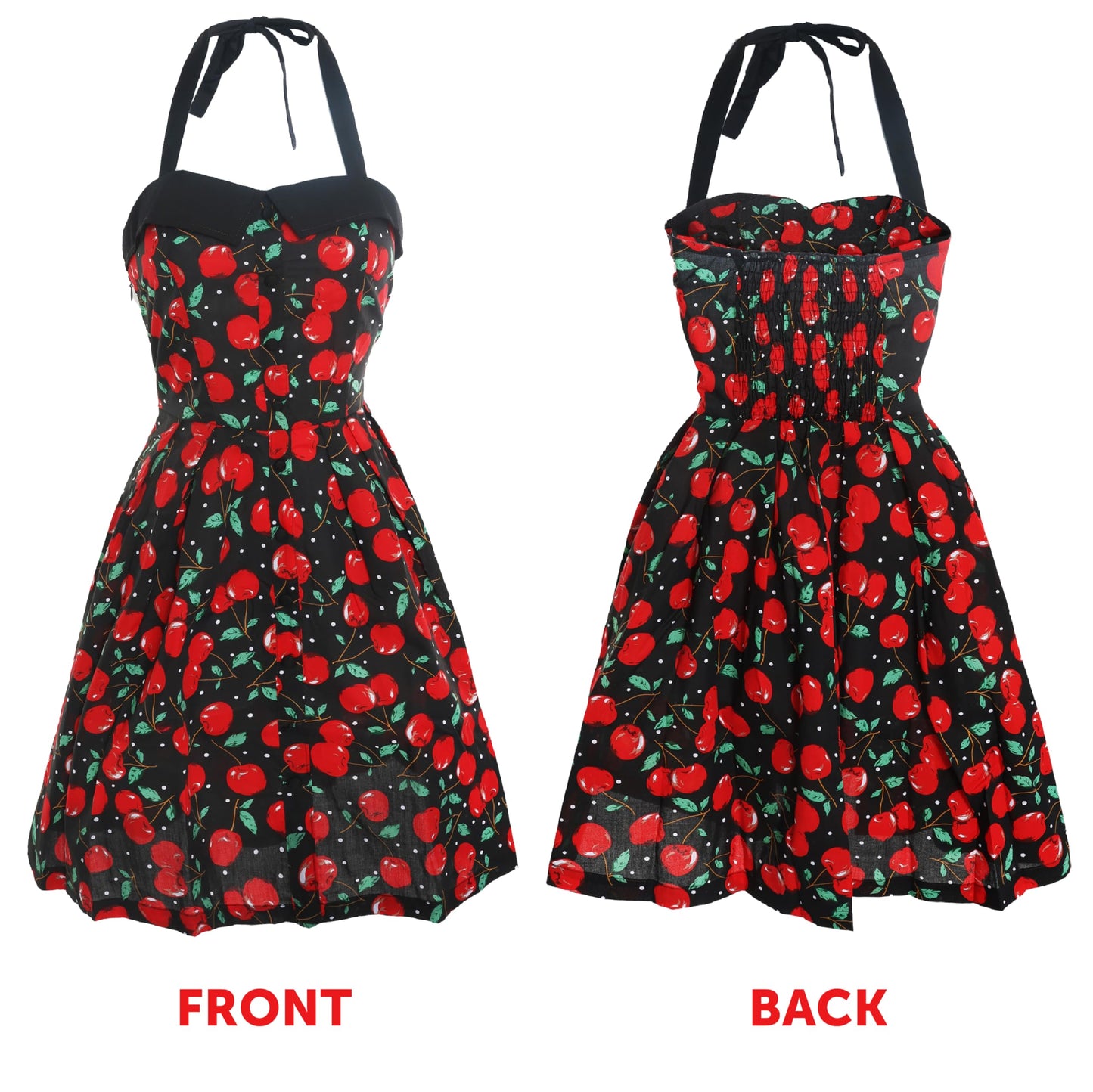 Diva Fancy Dress Set - Cherry Halter Dress - Curly Wig - Inflatable (image 5)