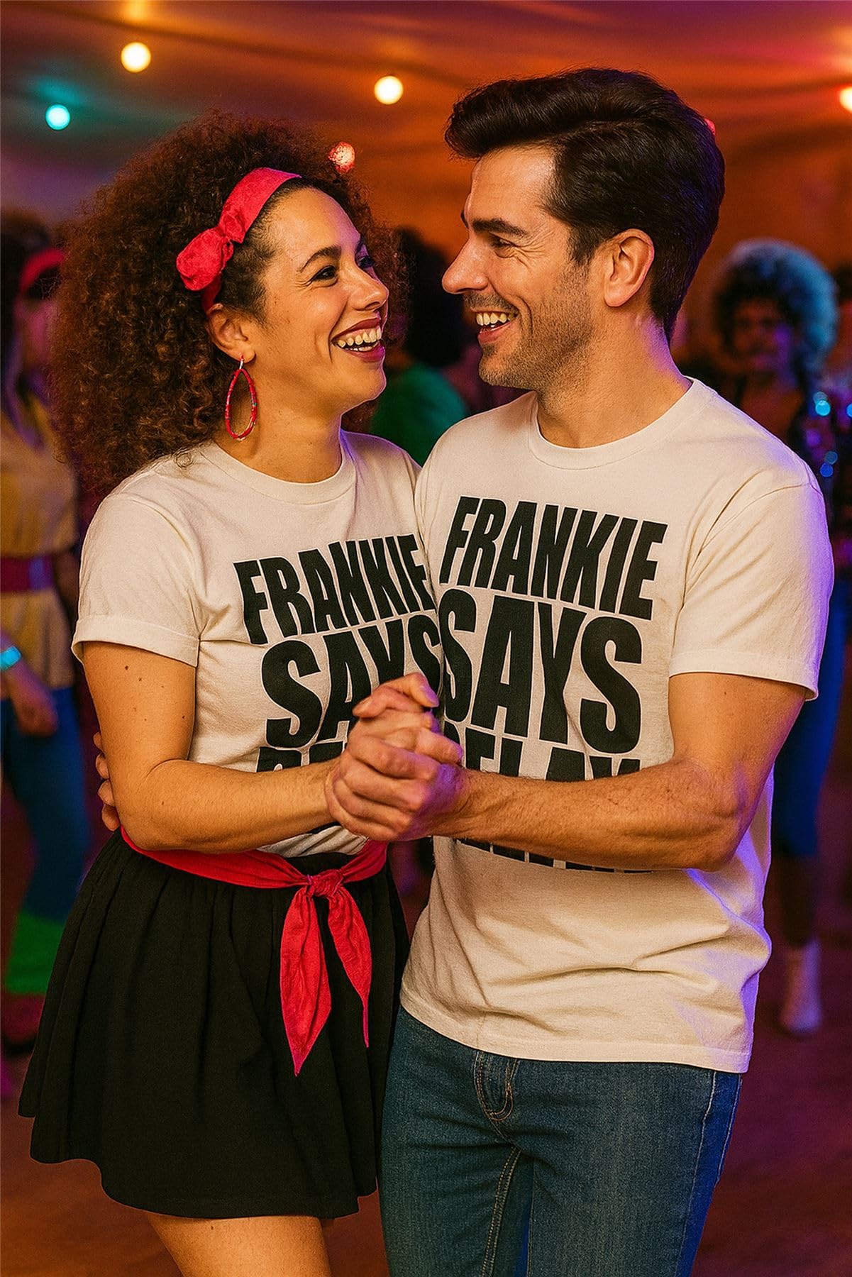 Frankie Says Relax T Shirt - 80s Fancy Dress Tee for Men and Women - 100% Cotton, Vibrant Digital Print 80s T Shirt (Large, White)