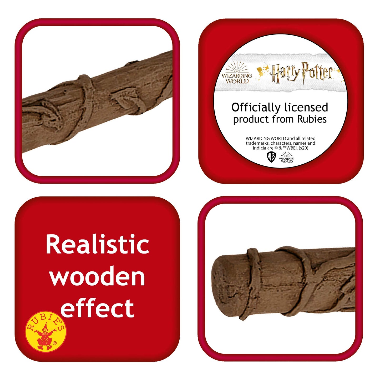 Rubie's Official Harry Potter Gryffindor Classic Robe Costume, Childs Size Age 9-10 Years & Official Harry Potter Hermione Granger Wand Costume Accessory