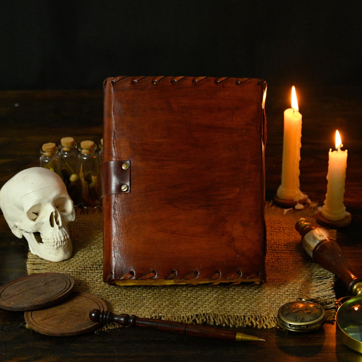 Hocus Pocus Book Of Spells, Spell Books With Real Spells, Prop Halloween Decorations Decor, Book Of Shadows Spell Book, Witchy Gifts For Women Spellbook Writing & Sketchbook (8x6 Hocus Pocus 2, Brown)