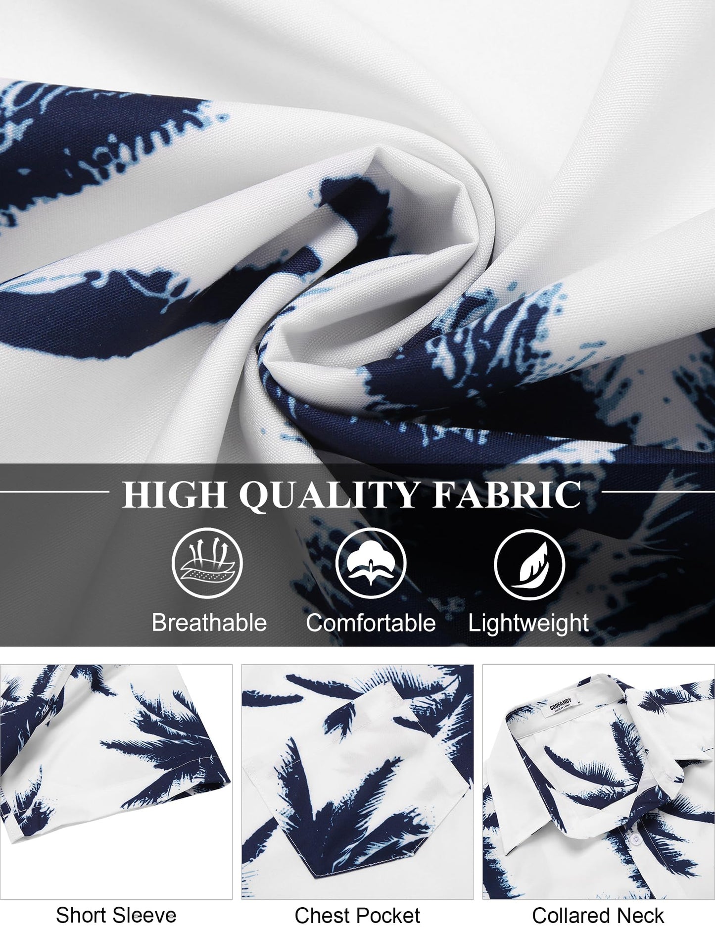 Men's Hawaiian Shirts Short Sleeve Summer Shirts for Men Tropical