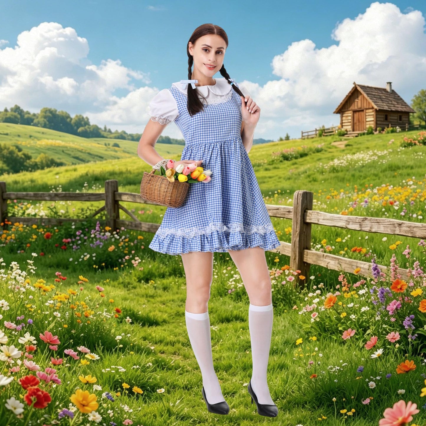 Dorothy Costume Adult - Halloween Costumes Womens Funny Kansas Girl