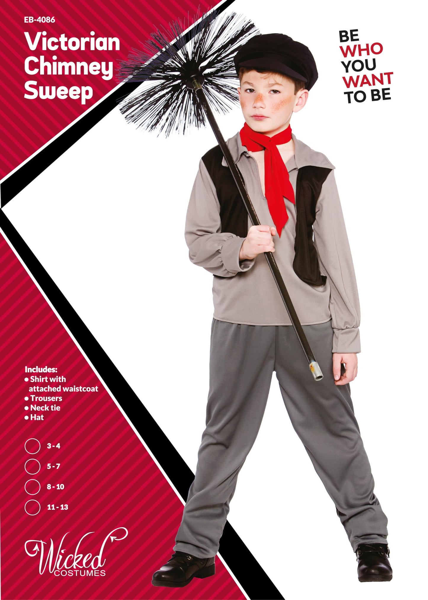 Wicked Costumes Boys Chimney Sweep Fancy Dress Costume – Victorian Historical Outfit for World Book Day, School Plays, Dickens Events & Parties - X-Large (11-13 years)