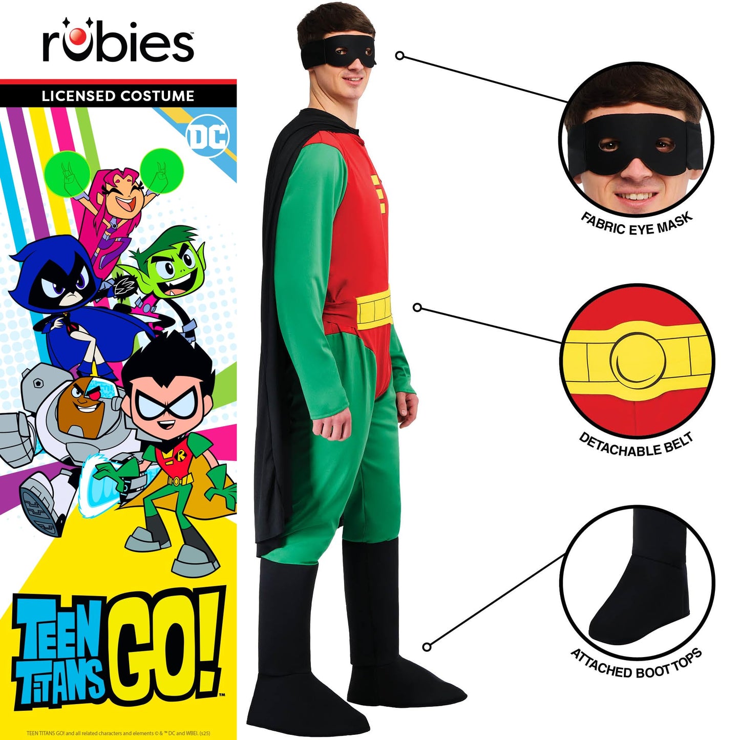 Rubie's Official Adult's Robin Classic Batman Costume-Red - Green-M