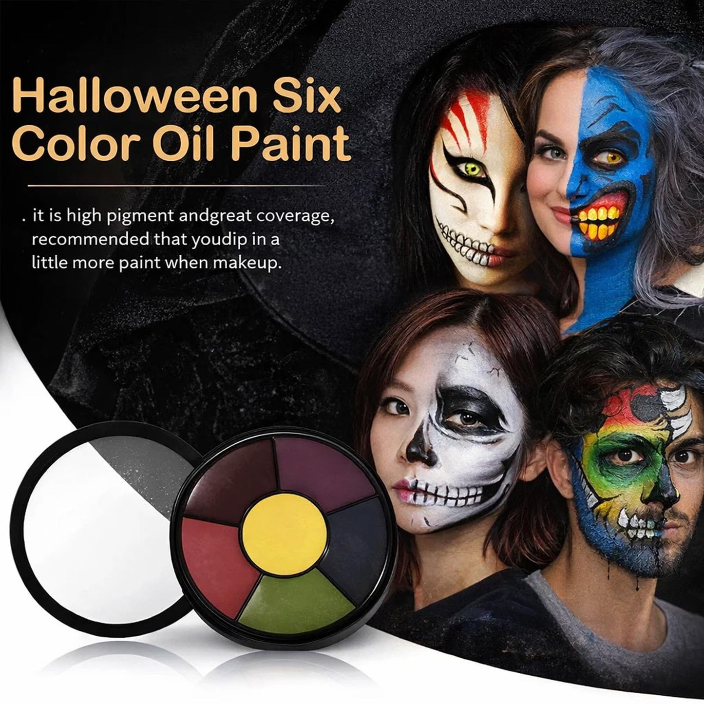 6 Color Bruise Wheel SFX Makeup Kit - Oil-Based Zombie Makeup Palette for Halloween & Special Effects Face and Body Paint Professional Theatrical FX for Cosplay Use