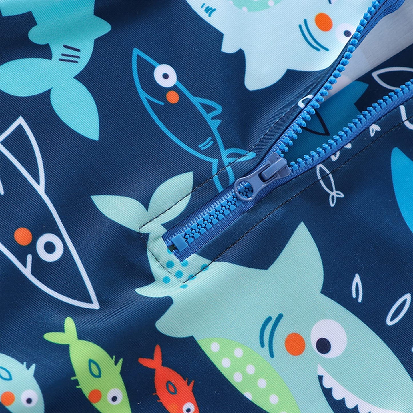 Nicoxijia Baby Boy Swimsuit Swimming Costume Infant Rash Guard Swimwear One Piece Zipper Swimwear Sun Protection Bathing Suit (Blue, 6-12 Months)