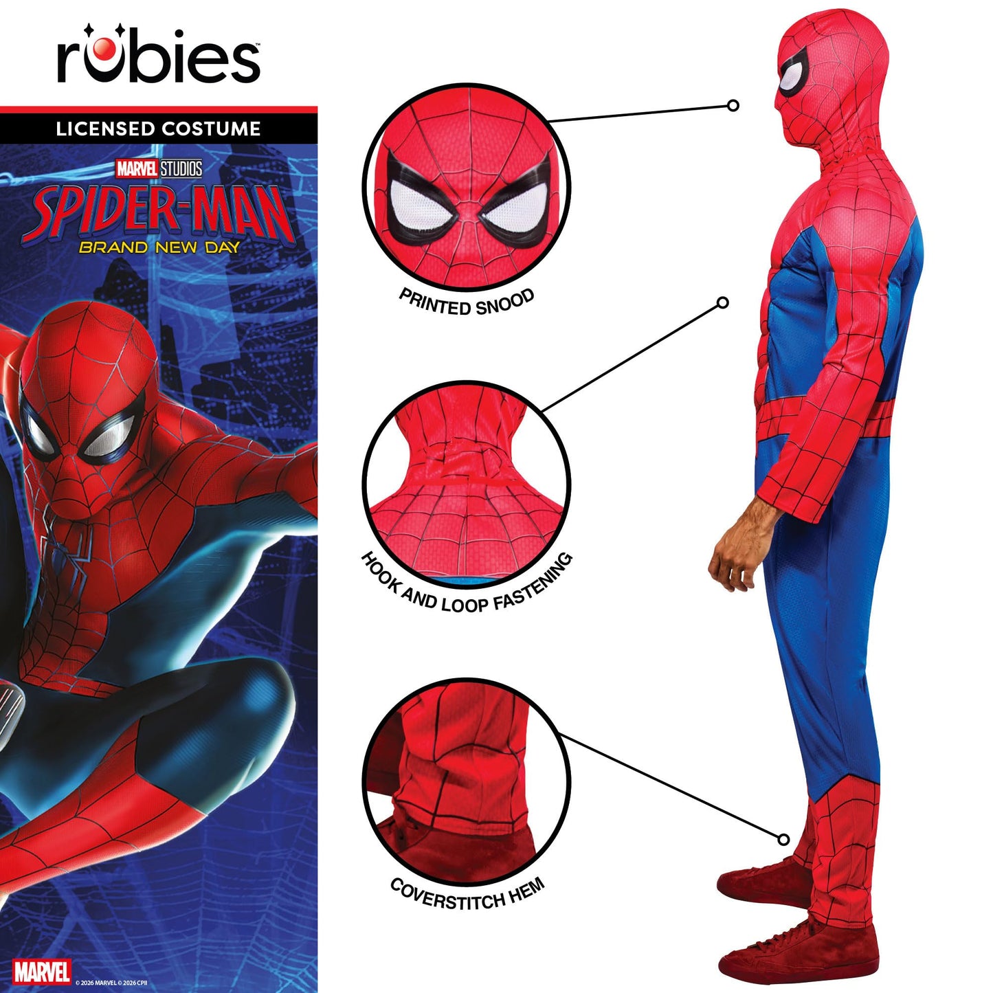 Rubies Official Brand New Day Spider-Man Delux Costume, Adult Fancy Dress, Mens, Size Medium