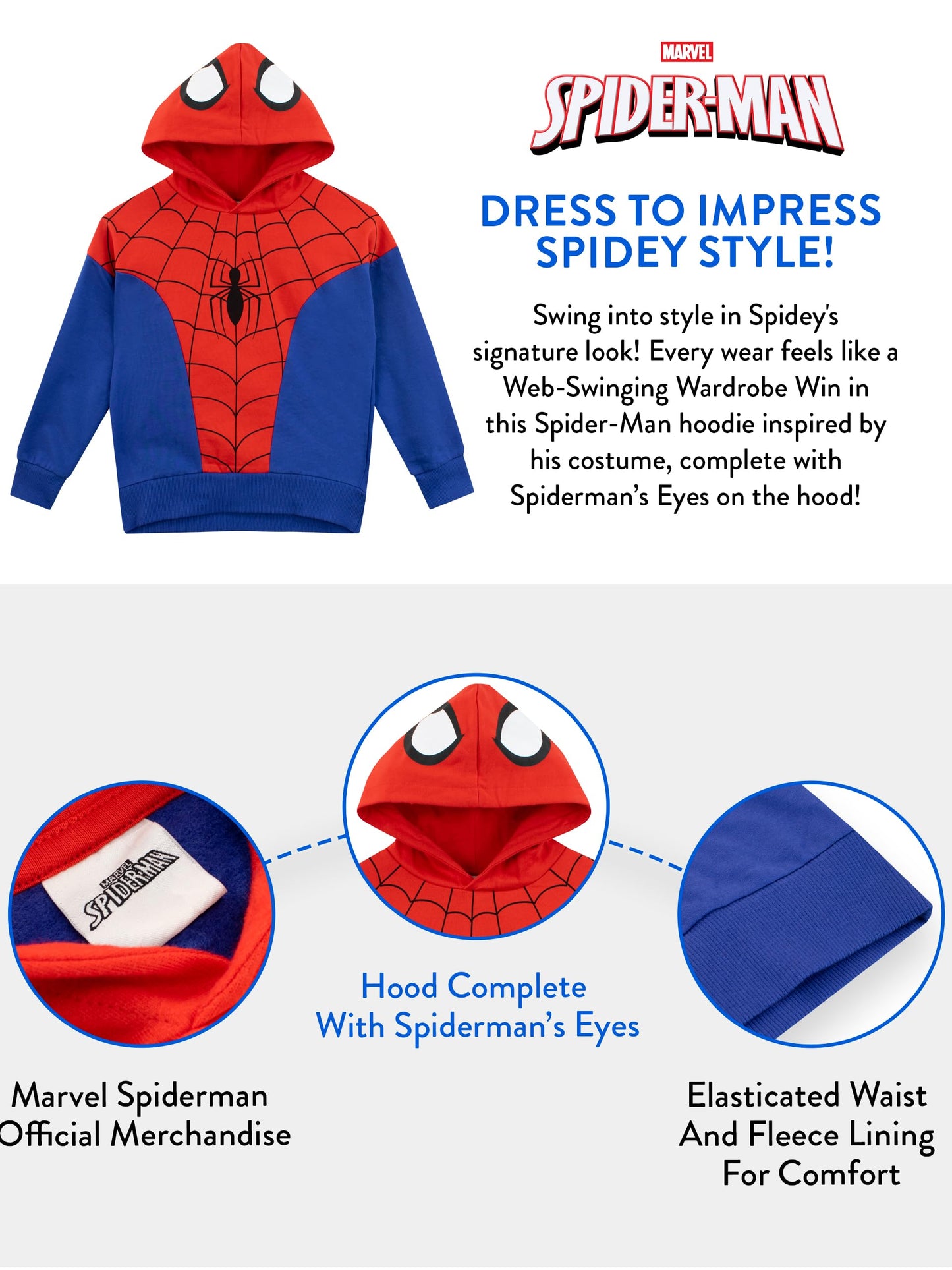 Marvel Boys Spiderman Hoodie | Red 4-5 Years