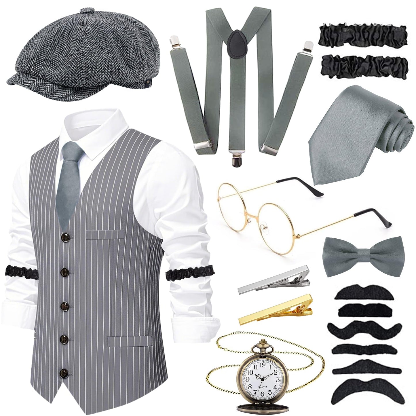 1920s Mens Costume - Roaring 20s Great Gastby Gangster Outfit