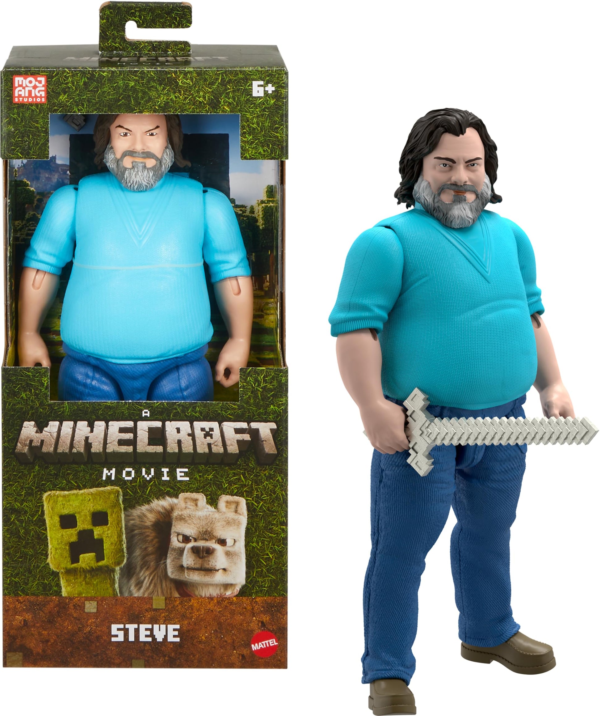 Minecraft -Scale Action Figure - 12-inch Posable Steve Toy
