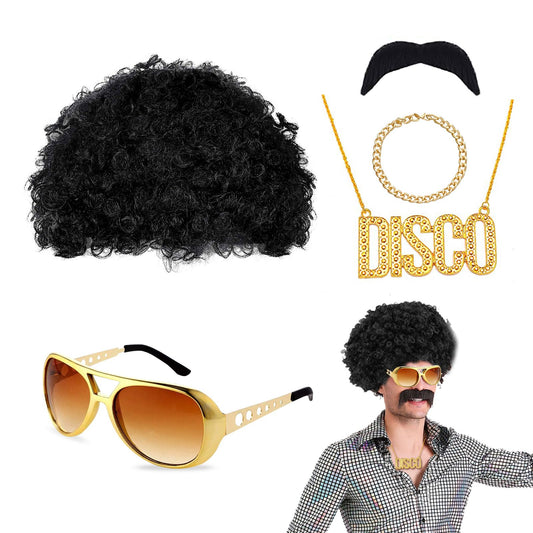 Disco Hippie Costume - Funky Afro Wig - Hippie Wig - Hippy Fancy