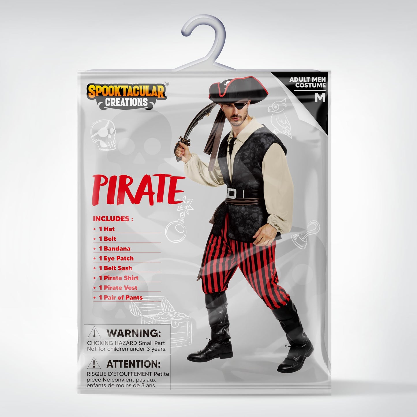 Adult Men Beige Pirate Costume for Halloween - Costume Party