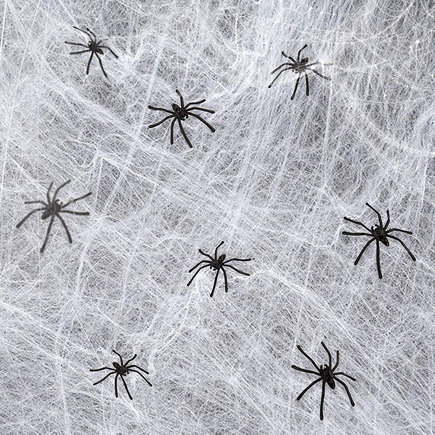 obqo 100 Pieces Halloween Spooky Black Plastic Spiders for Halloween Party Decorations, Prank Realistic Scary Spiders Toy for Kids Party Decorations