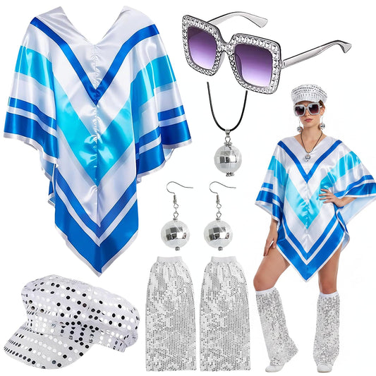 70s disco costume women 1970s poncho fancy dress accessories