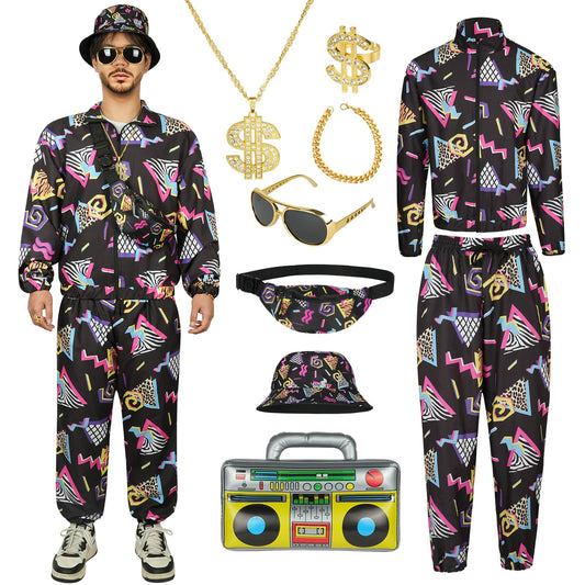80s 90s Vintage Outfit for Men - Retro Disco Outfit Set - Hip Hop