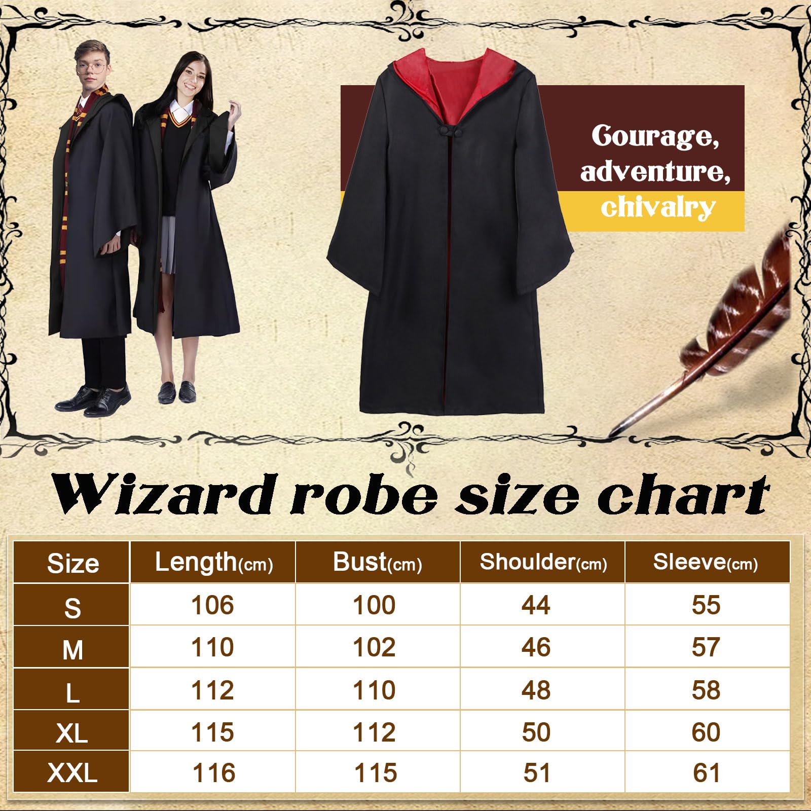 Wizard Costume Set for Adult - Wizard Fancy Dress Harry Cosplay (image 2)